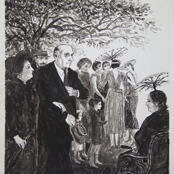 Mujeres con sombrillas